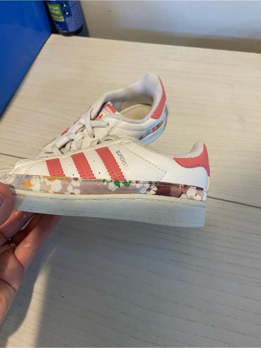 adidas Kids White and Pink Three-Stripe Sneakers - Picture 5 of 6